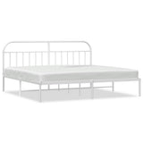 Bed Frame White Powder-coated steel 193x203 cm Bed Frame 353690