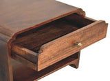 Solid Wood California Walnut Newton Bedside, 1 Drawer, 1 Open Slot, Dark Brown B2743P403131