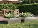 Garden Planter 2 pcs Silver 40 x 40 x 30 cm Stainless Steel 8005045