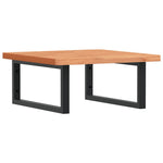 Basin Shelf Wall Mounted Steel and Solid Wood Beech 3302425