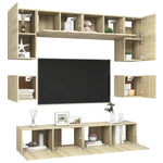 ZNTS 8 Piece TV Cabinet Set Sonoma Oak Engineered Wood 3079006