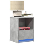 ZNTS Bedside Cabinets with LED Lights 2 pcs Concrete Grey Engineered Wood 852026