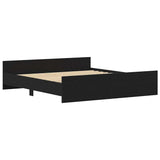 Bed Frame without Mattress Black Oak 180x200 cm Engineered Wood 3329322