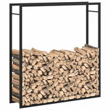 Firewood Rack Matt Black 110x28x116 cm Steel 350310