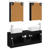 Bathroom Furniture Set 5 pcs Black Oak 3406832