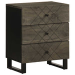 ZNTS Bedside Cabinet Black 50x33x62 cm Solid Wood Mango 4017693