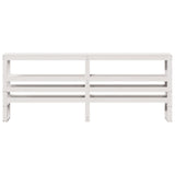 Headboard with Shelves White 200 cm Solid Wood Pine 850873