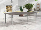 Garden Table, Outdoor Dining Table for 6 People, 160 x 90 x 74 cm, with Rust Resistant Metal Frame, T3398P327901