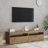 TV Cabinets with LED Lights 2 pcs Artisan Oak Engineered Wood 856318