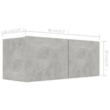4 Piece TV Cabinet Set Concrete Grey Engineered Wood 3079156