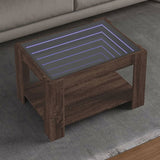 Coffee Table with LED Brown Oak 73x53x45 cm Engineered Wood 847552