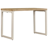 Dining Table 115x55x76 cm Solid Mango Wood and Steel 247333
