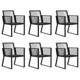 7 Piece Outdoor Dining Set PVC Rattan Black 3058287