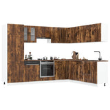 14 Piece Kitchen Cabinet Set "Porto" Smoked Oak Engineered Wood 3314996