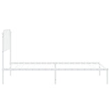 Metal Bed Frame without Mattress with Headboard White 107x203cm 373932