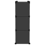 ZNTS Storage Cube Organiser with 9 Cubes and Doors Black PP 340558