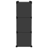 ZNTS Storage Cube Organiser with 9 Cubes and Doors Black PP 340558