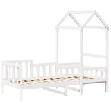 Day Bed with Roof without Mattress White 80x200 cm Solid Wood 3282265