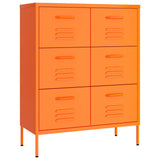 Drawer Cabinet Orange 80x35x101.5 cm Steel 336147