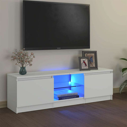 TV Cabinet with LED Lights White 120x30x36 cm 804283