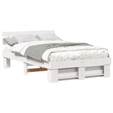 Bed Frame with Headboard White 120 x 190 cm Solid Pine Wood 872495