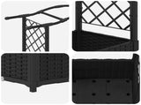 Raised Bed with Trellis and Roof Black 164 x 40 x 142 cm PP 42032531