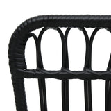 Garden Chair Black Poly Rattan, Powder-Coated Steel Medium 48581
