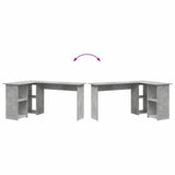 Desk with Shelf Concrete Grey 142 x 102 x 73 cm Engineered Wood 869293