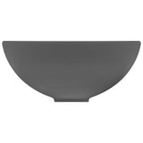 146972 Luxury Bathroom Basin Round Matt Dark Grey 32,5x14 cm Ceramic