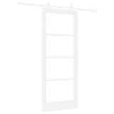 Sliding Door ORKDAL White 83 x 202 cm Solid Pine Wood and Glass 3332054