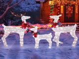 3-Piece Lighted Christmas Reindeer Family Set Outdoor Decorations, Weather Proof 2D Deer Family Set 92590347