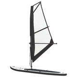 Inflatable Stand Up Paddleboard with Sail Set Black and White 92736