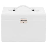 Jewellery Box 3-Layer with Mirror Lockable White 26x18x17.5 cm 4103558