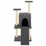 Cat Tree with Sisal Scratching Posts Dark Grey 110 cm 172039
