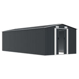 Garden Shed 257x580x181 cm Metal Anthracite 143354