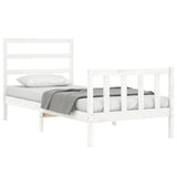Bed Frame without Mattress White 90x200 cm Solid Wood Pine 3191892