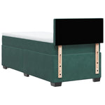 Box Spring Bed with Mattress Dark Green 100x200 cm Velvet 3286249
