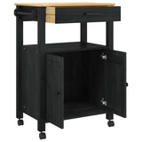Kitchen Trolley MONZA Black 60 x 40 x 88.5 cm Solid Pine Wood 42027037