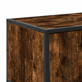 TV Cabinet Smoked Oak 100x35x50 cm Engineered Wood and Metal 848831