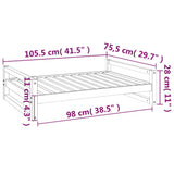 Dog Bed White 105.5x75.5x28 cm Solid Pine Wood 821488