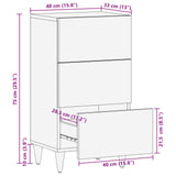 Sideboard with Drawer Walnut 40 x 33 x 75 cm Solid Mango Wood 4018247