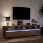 TV Wall Cabinet with LED Brown Oak 180x31x45 cm 3307946