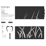Garden Gate with Lock Black 85 x 100 cm Powder-coated steel 42015864