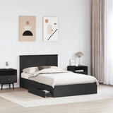Storage Bed with Headboard Black 120 x 200 cm Engineered Wood 3408481