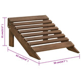 Garden Chair with Ottoman Wood Brown 45701