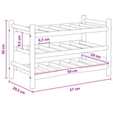 Wine Rack Natural 57 x 29.5 x 36 cm Bamboo 42028070