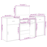 4 Piece Dressing Table Set Concrete Grey Engineered Wood 3276528