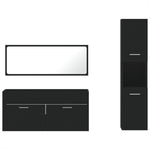 ZNTS 3 Piece Bathroom Furniture Set Black Engineered Wood 3308527