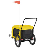 Pet Bike Trailer Yellow and Black Oxford Fabric and Iron 94029