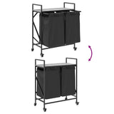 Laundry Basket 2 Compartments with Wheels Grey Sonoma 859098